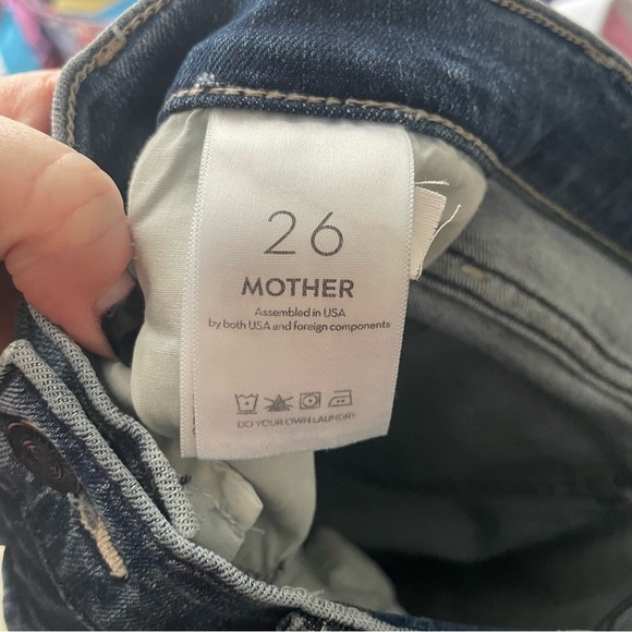 MOTHER The Mid Rise Dazzler Ankle Fray Jeans Weekend Warrior Size 26 EUC - Picture 14 of 14